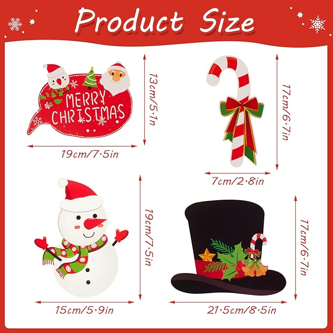 28 PCS Christmas Photo Booth Props Christmas Party Supplies Selfie