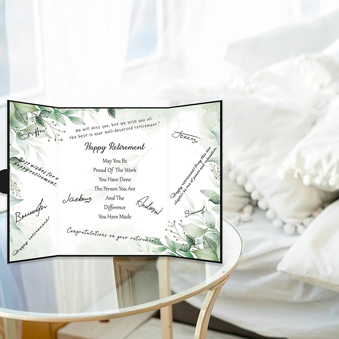 Retirement Decorations Watercolor Leaf Retirement Signature Book