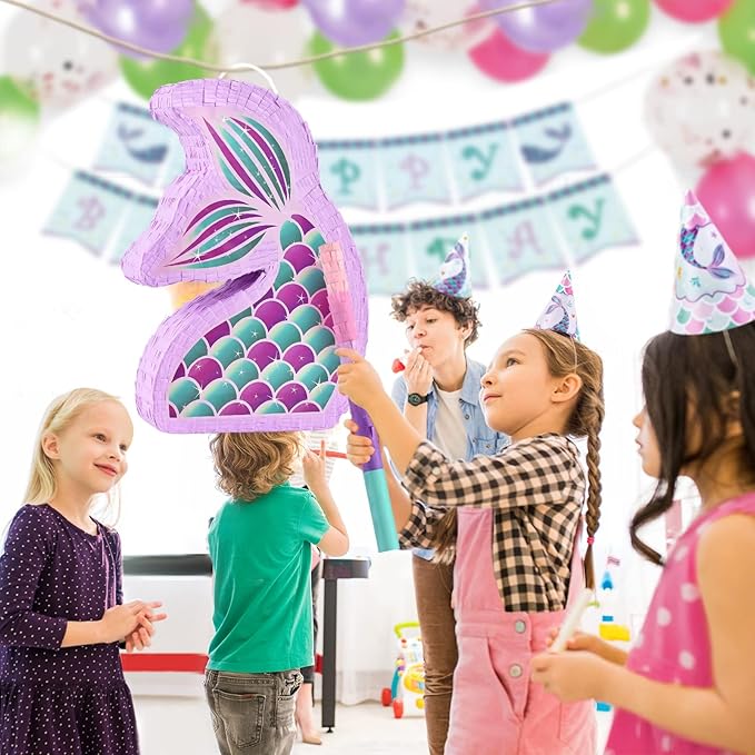 Mermaid Piñata Mermaid Party Supplies Piñata Bundle with Blindfold