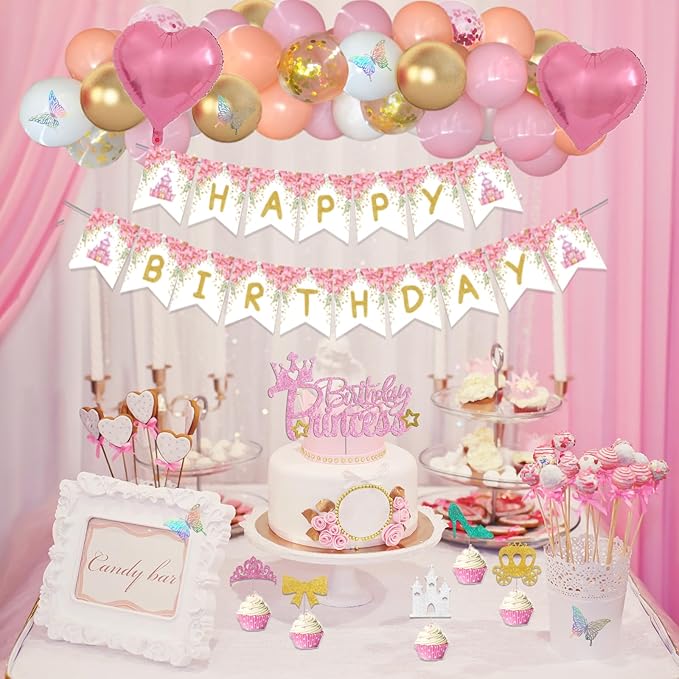Princess Birthday Party Decorations Pink Princess Birthday Backdrop
