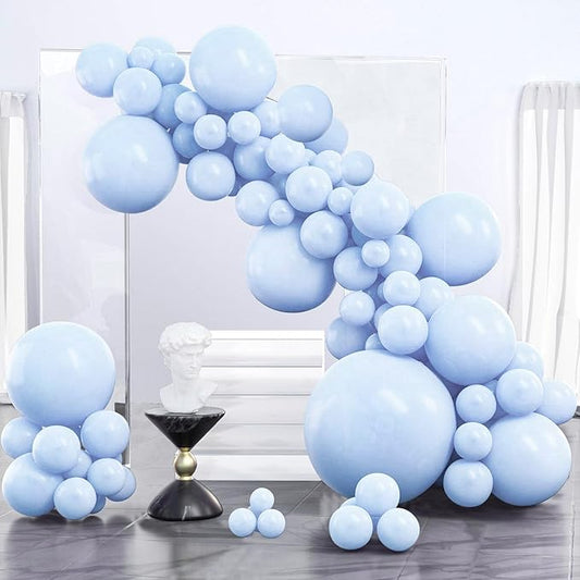 PartyWoo Baby Blue Balloons 100 pcs Different Sizes of 36 18 12 10 5