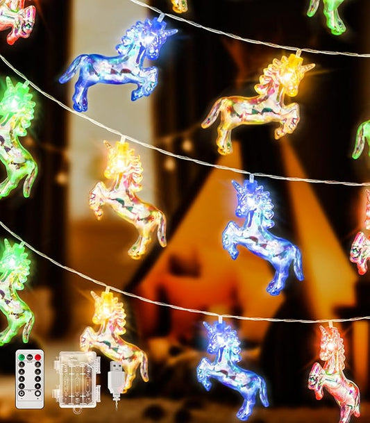 Unicorn String Lights 20 LED 10Ft Unicorn Party Decorations Fairy