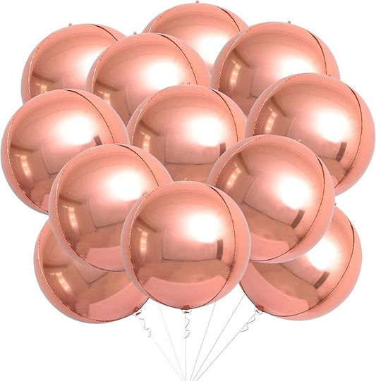 Giant Rose Gold Balloons 22 Inch Pack of 12 Rose Gold Foil Balloons