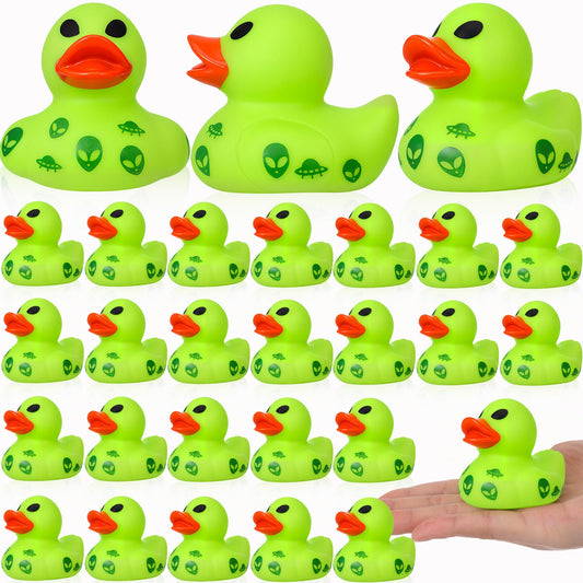Sotiff 25 Pcs Mini Alien Rubber Ducks Alien Party Favors Tiny Green