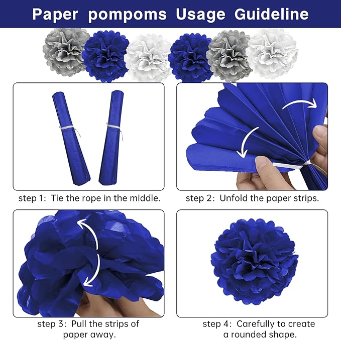 Retirement Party Decorations Blue Silver 20PCS Kit Banner Backdrop