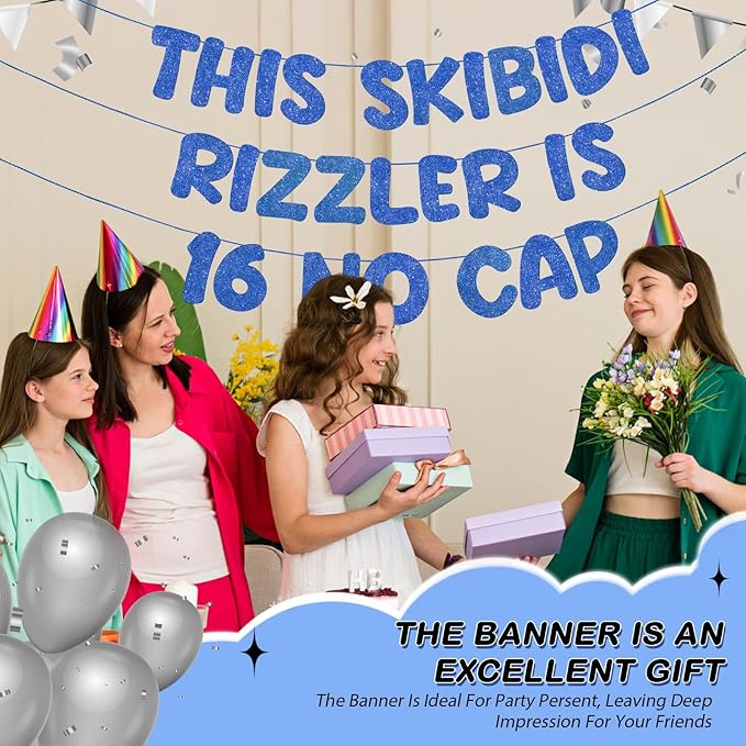 Fulmoon Pre Strung This Skibidi Rizzler Is 16 No Cap Glitter Banner #3