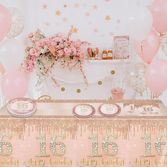 16th Birthday Party Decorations for Girls Rose Gold Birthday