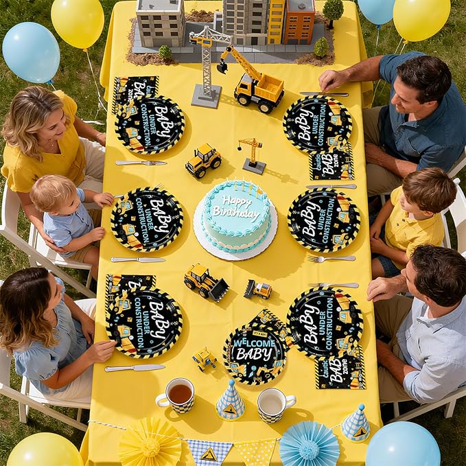 96Pcs Construction Baby Shower Party Supplies Dump Truck