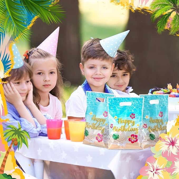 Eccliy 30 Pcs Cartoon Blue Birthday Party Gift Bags Candy Goody Bags