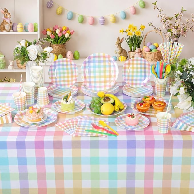 452 Pcs Pastel Easter Party Decoration for 50 Spring Easter Paper