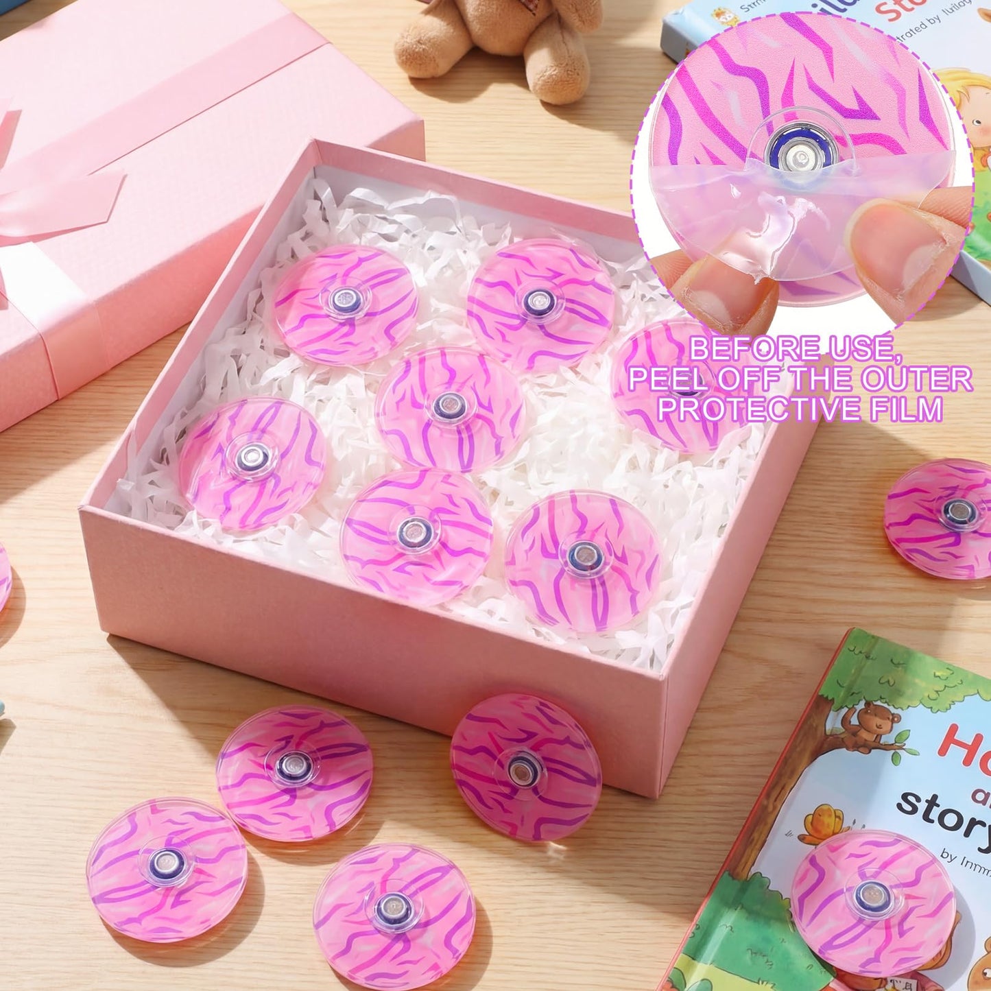 Sotiff 24 Pcs Kpop Party Favors Mini Fidget Spinners Bulk, Pink Kpop