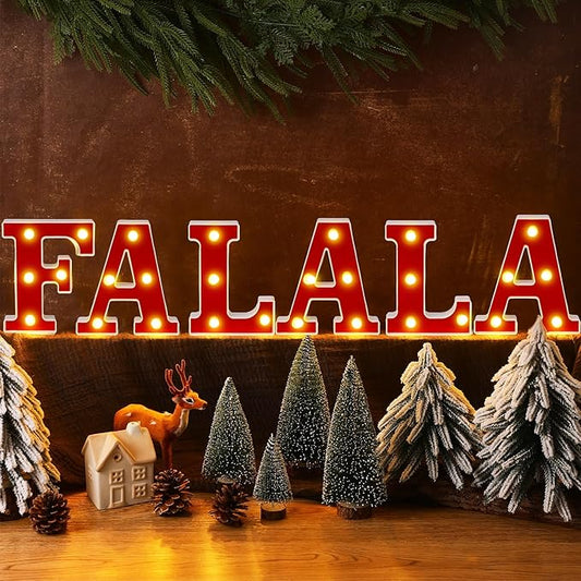 6 Pcs Falala Christmas Decorations Indoor Christmas Neon Lights up