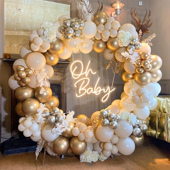 BAUANOOY Neutral Balloons, 60pcs 12 Inch Nude Balloon Beige Balloons