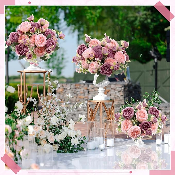 8 Bundles Artificial Peonies Flowers Boho Faux Flowers Arrangements #3