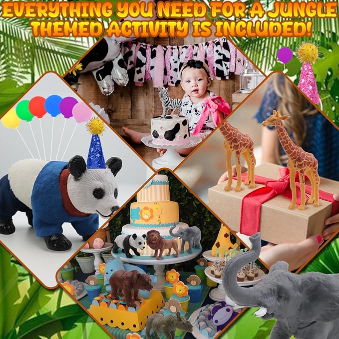 26 PCS Jungle Animal Birthday Party Decorations with Safari Animal