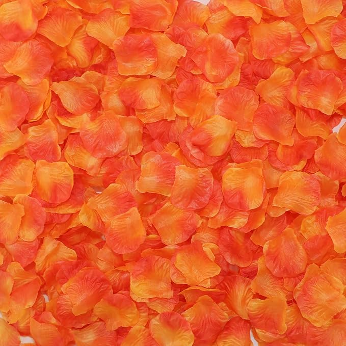CODE FLORIST 1500 PCS Sunset Red Silk Flower Rose Petals for Fall