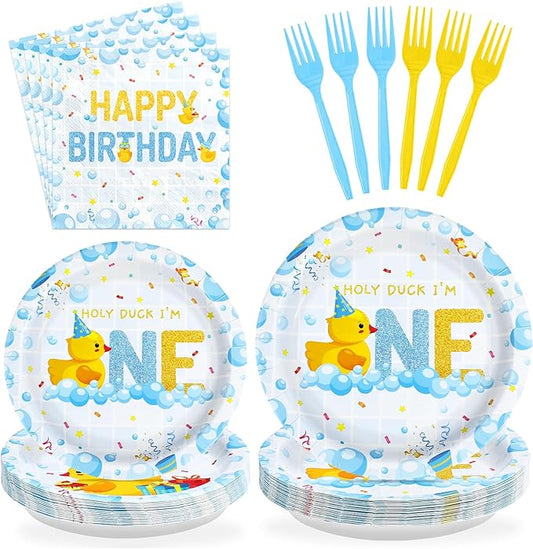 96Pcs Duck 1st Birthday Party Decorations Duck One Birthday Bubble