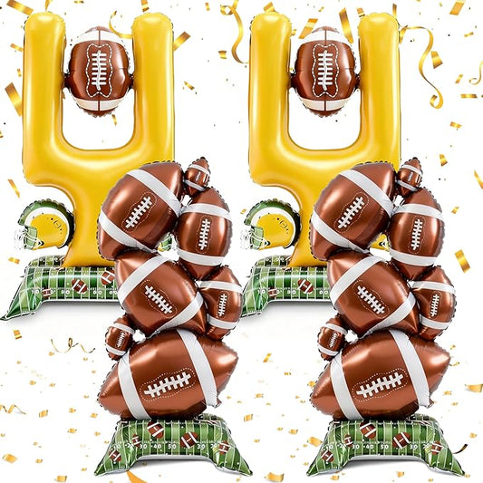 4 Pcs Football Party Decorations 5 ft Standing Football Balloons