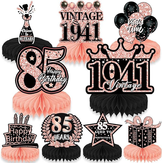 85th Birthday Party Decorations - 9PCS Happy 85th Birthday Table