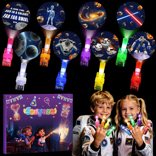 Sauyoza 36 Pack Space Party Favors LED Finger Lights for Boys, Star