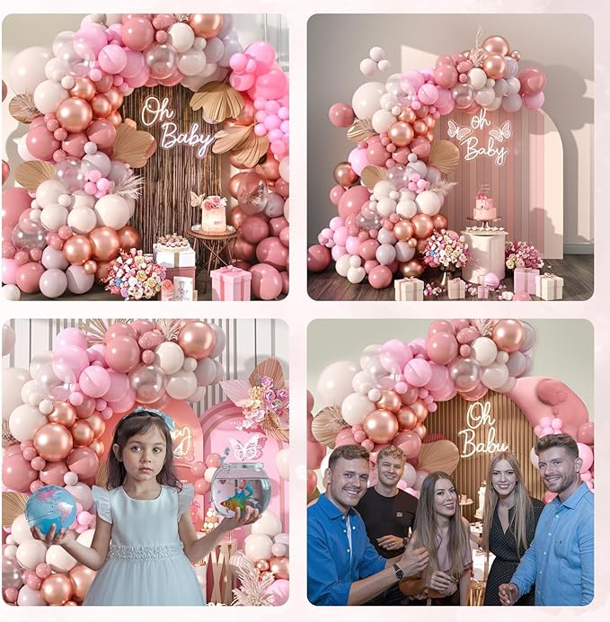 Rose Gold Balloon Arch 120 Pcs Blush Pink Balloon Garland Dusty Pink