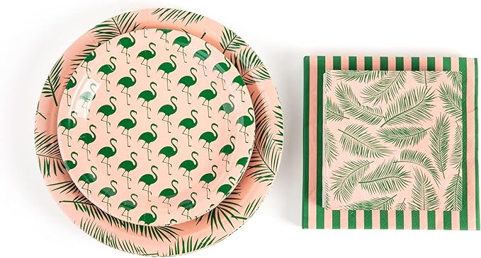 Tropical Luau Party Paper Plate and Napkin Set Premium Quality 80