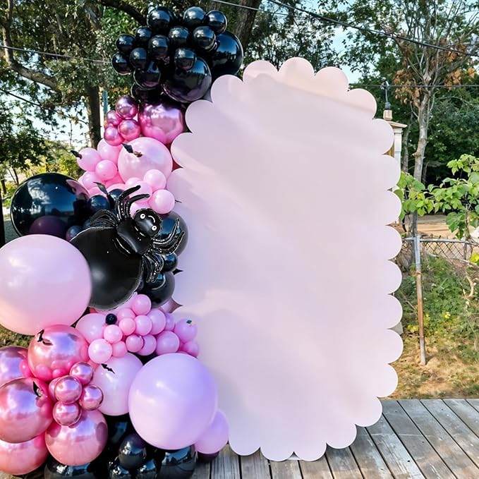 Halloween Balloon Arch Garland Kit Black Pink Rose Gold Spider Foil