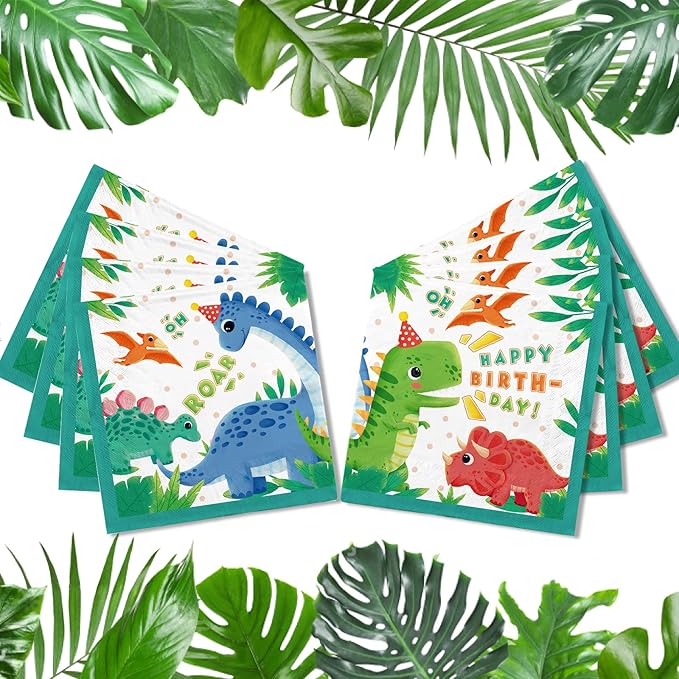 Dinosaur Birthday Party Supplies Disposable Paper Plates Napkins Cups