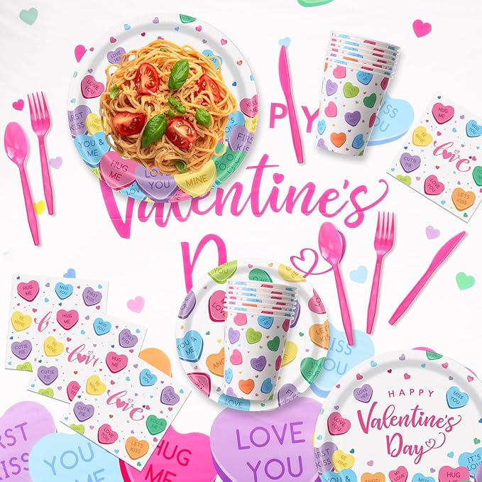 403 Pcs Valentine's Day Party Supplies for 50 Conversation Heart
