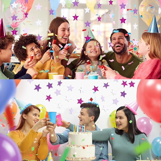 Glitter Star Garland Banner 2026 Graduation Decor 130 Feet Star