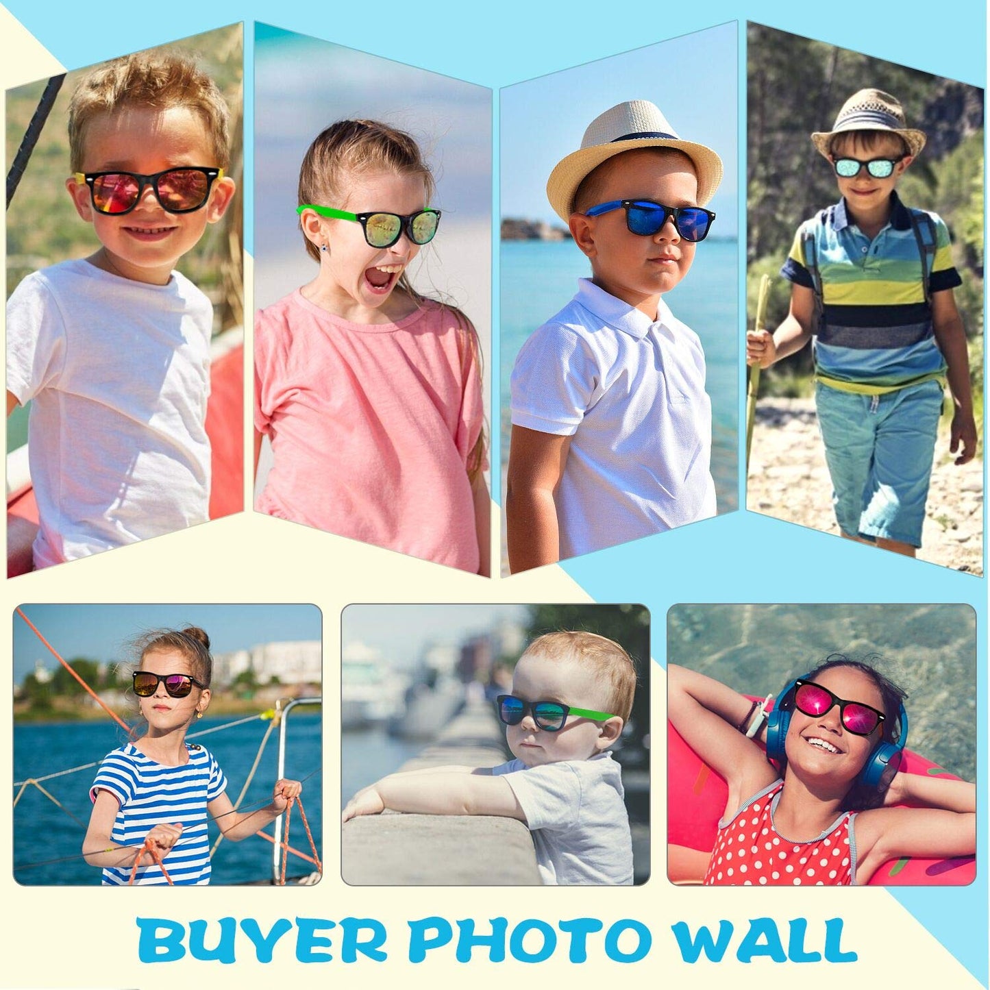 GINMIC Kids Sunglasses Bulk, Neon Sunglasses Party Favors with UV400