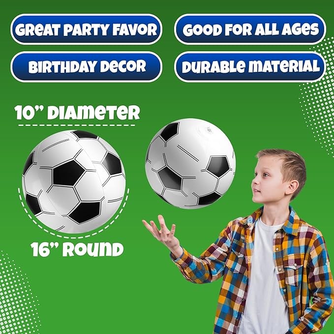 Inflatable Soccer Balls Pack of 12 16 inch Beach Balls Bulk for