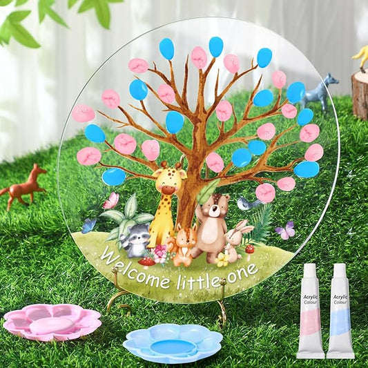 Gender Reveal Fingerprint Tree Boy or Girl Party Ideas Baby