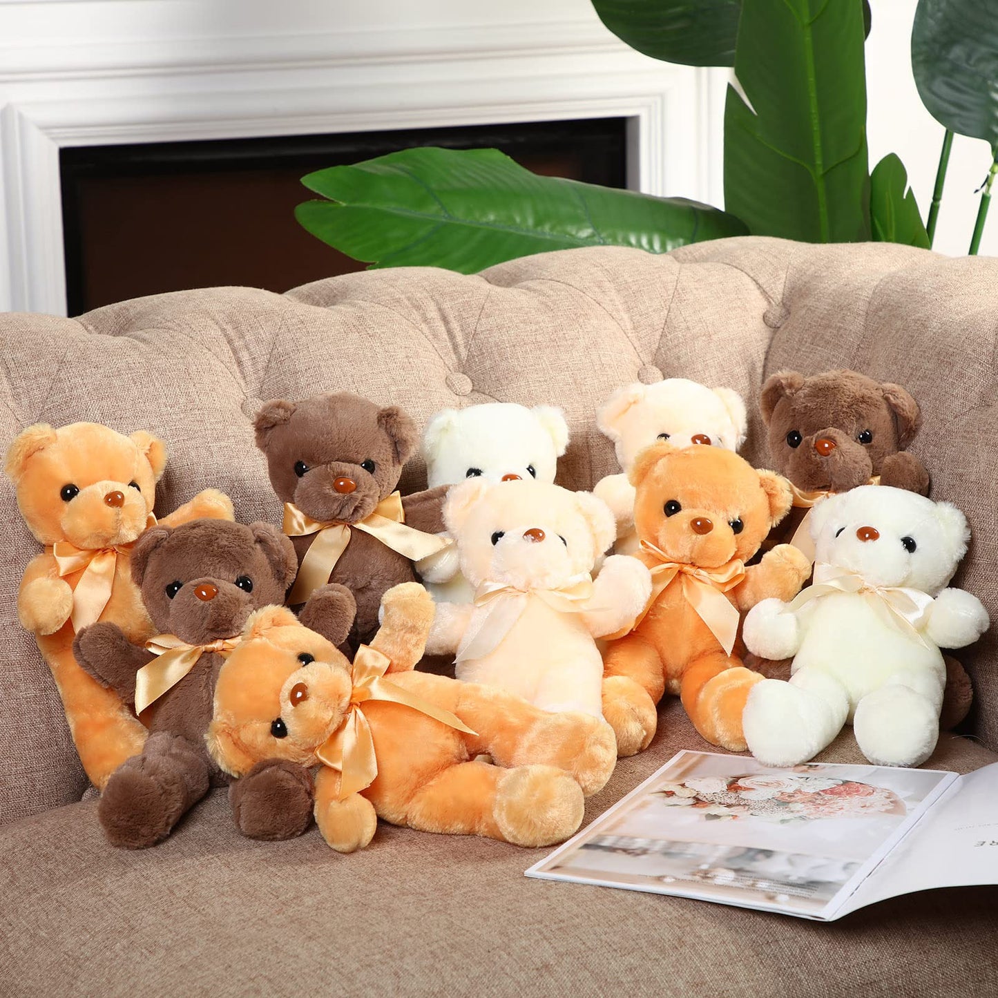 Skylety 10 Pcs 12 Inch Bears Bulk Stuffed Animals Soft Gift Plush