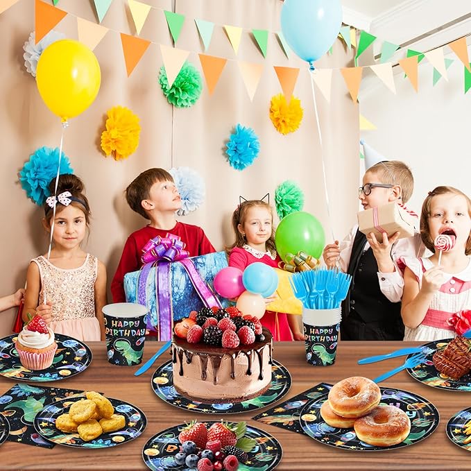 168PCS Dinosaur Party Supllies for Boys Cartoon Dino Birthday Party