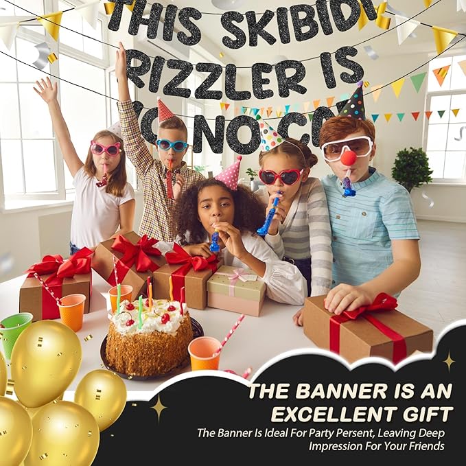 Pre Strung This Skibidi Rizzler Is 10 No Cap Glitter Banner