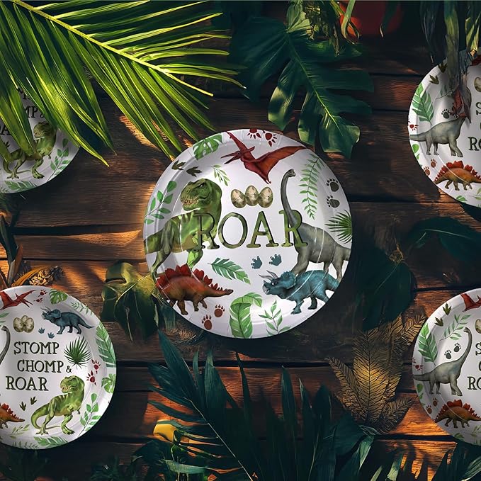 40 Guests Dinosaur Party Decorations Set Dino Birthday Plates and