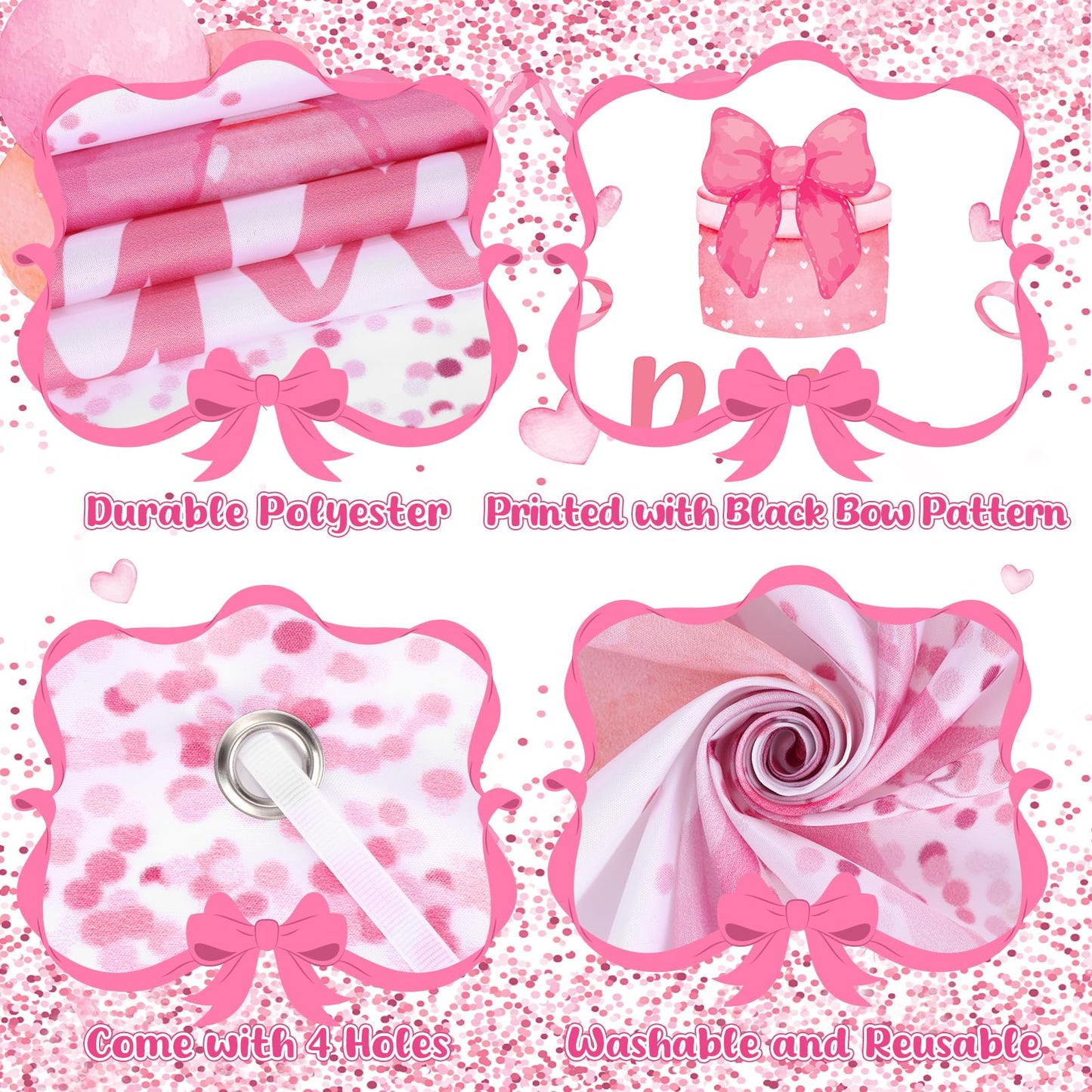 Welcome Home Baby Girl Banner Decorations Pink Bow Baby Shower