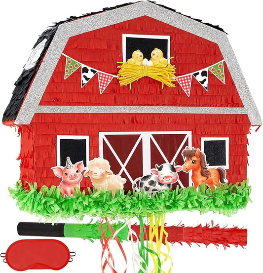 Red Farm Animal Piñata Farm Baby Shower Decorations Animal Piñata