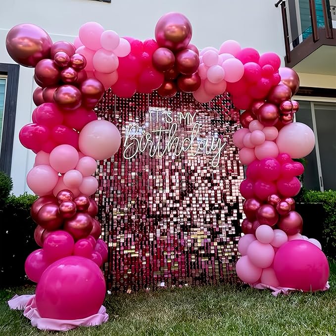 Pink Balloons Set 12 Inch Hot Dark Magenta Light Pastel Pink