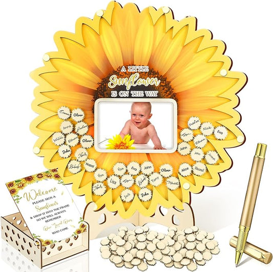 63 Pcs Sunflower Baby Shower Guest Book Alternatives Set Baby Shower