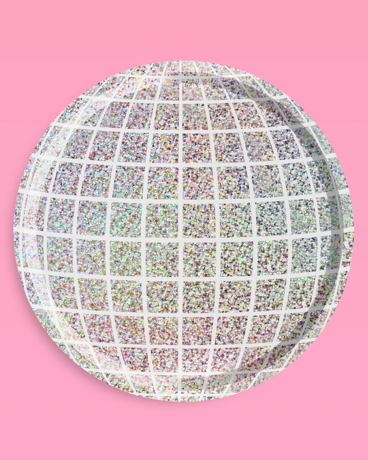 xo, Fetti Holographic Disco Ball Paper Plates - 25 pk, 9" |