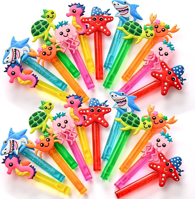 Under the Sea Party Favors 24Pcs Ocean Animal Mini Bubble Wands for