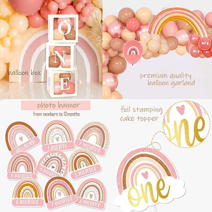 Boho Rainbow 1st Birthday Decorations Bohemian First Decorations
