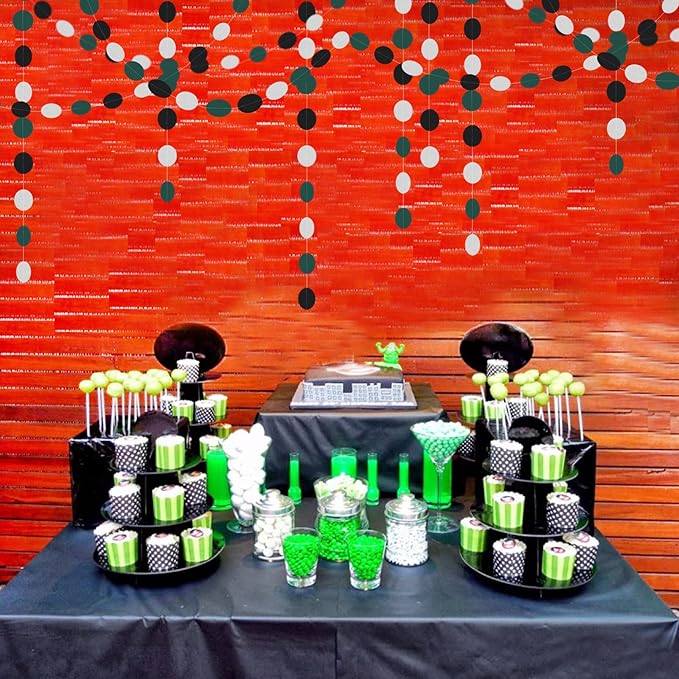 Black-Green Silver Party-Decorations Garland Streamers - 52Ft