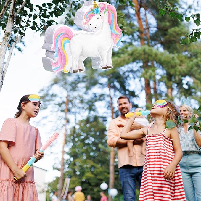 Small Unicorn Piñata with Stick Blindfold Piñata Unicorn for Girls