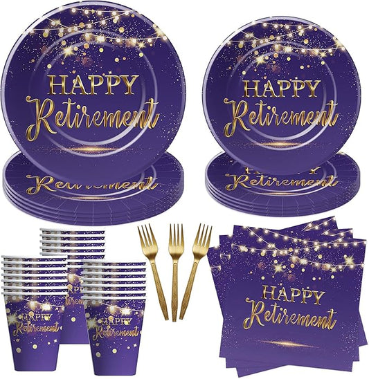 Retirement Decorations Paper Plates And Napkins Party Tableware