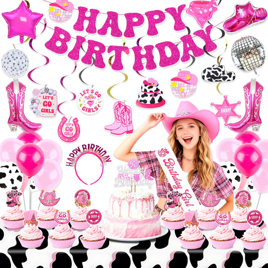 Cowgirl Birthday Party Decorations, Disco Cowgirl Party Supplies with