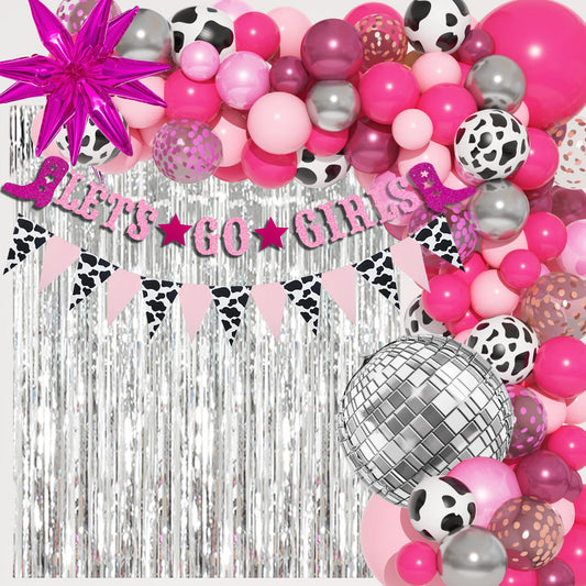 137Pcs Disco Cowgirl Party Decorations, Bachelorette Cowgirl Balloons