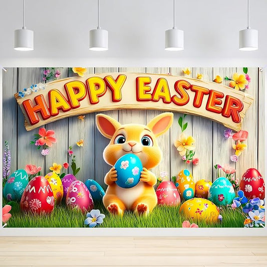 Easter Banner Polyester 43x70.86 Inches Banner Easter for